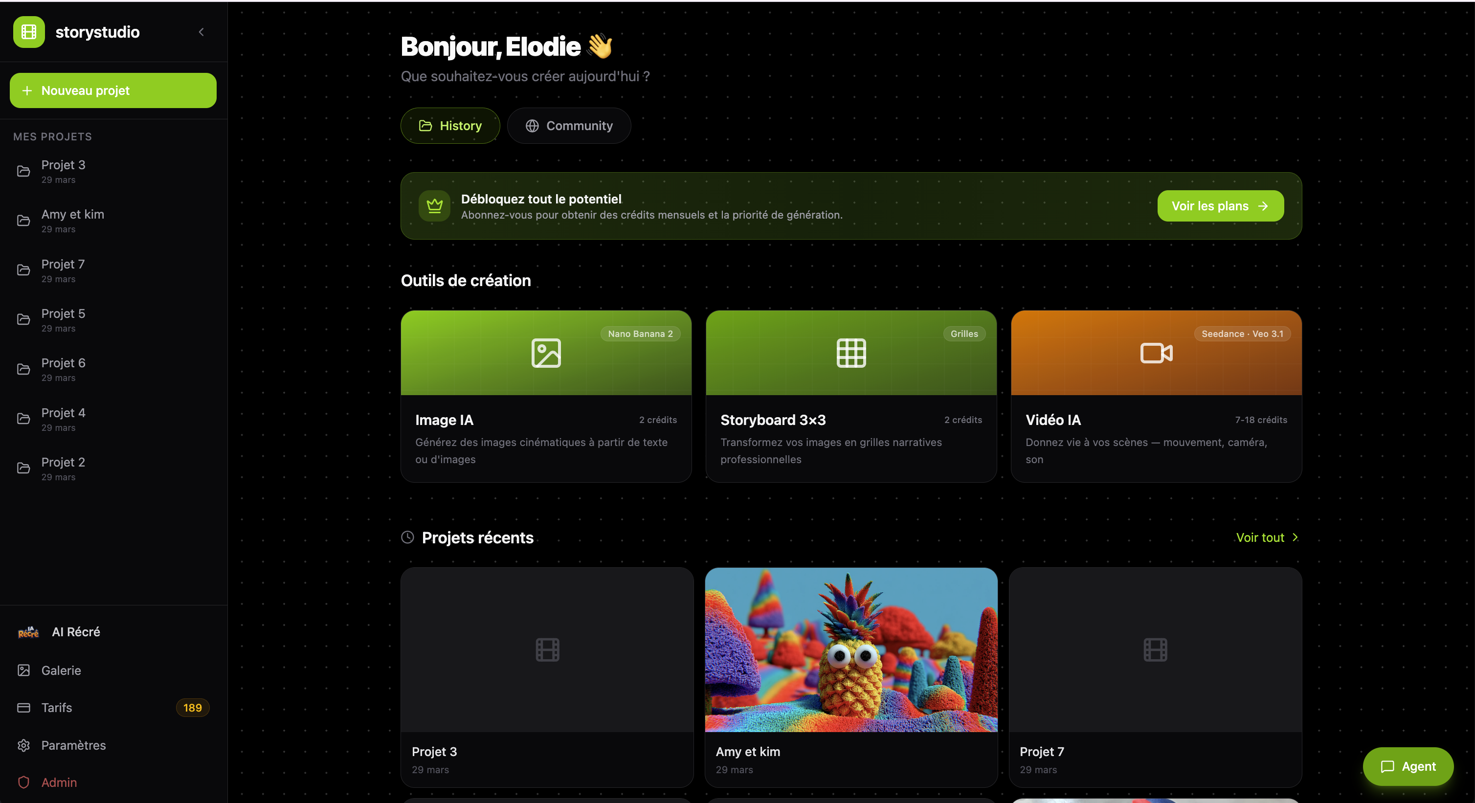 Story Studio - Cr&eacute;ation de storyboards IA