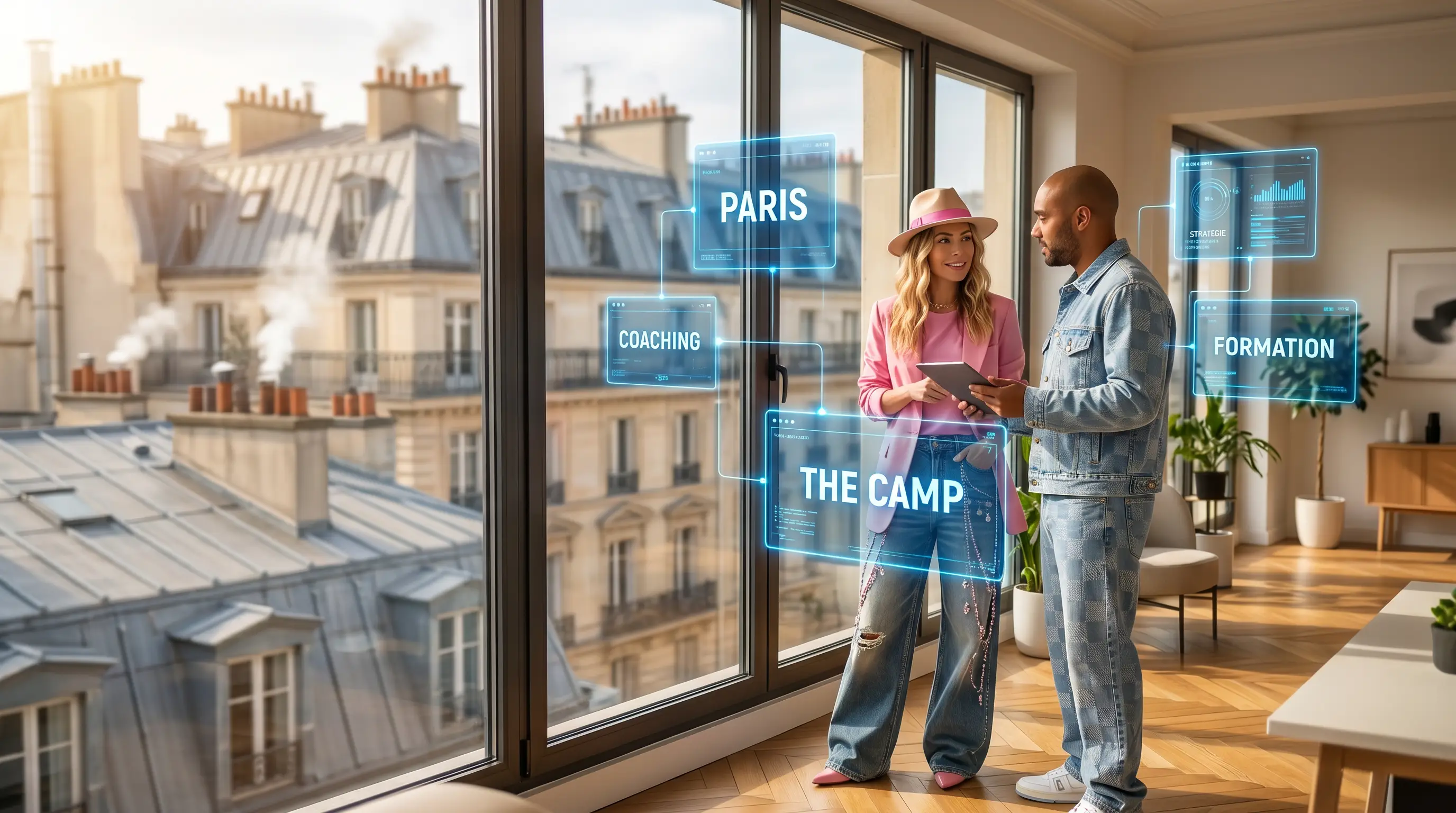 Formation IA pour dirigeants a Paris, toits haussmanniens en fond