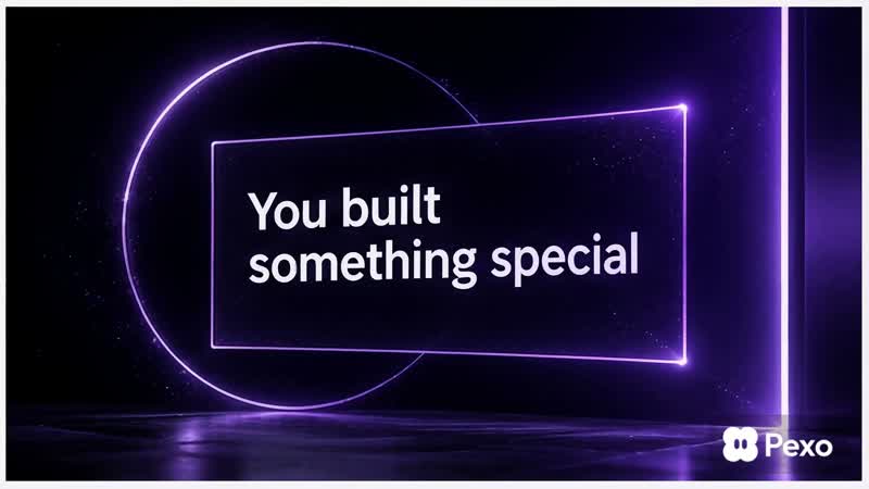 A neon glass SaaS promo