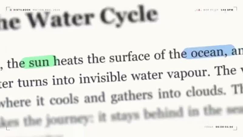 DistilBook: the water cycle, hand drawn