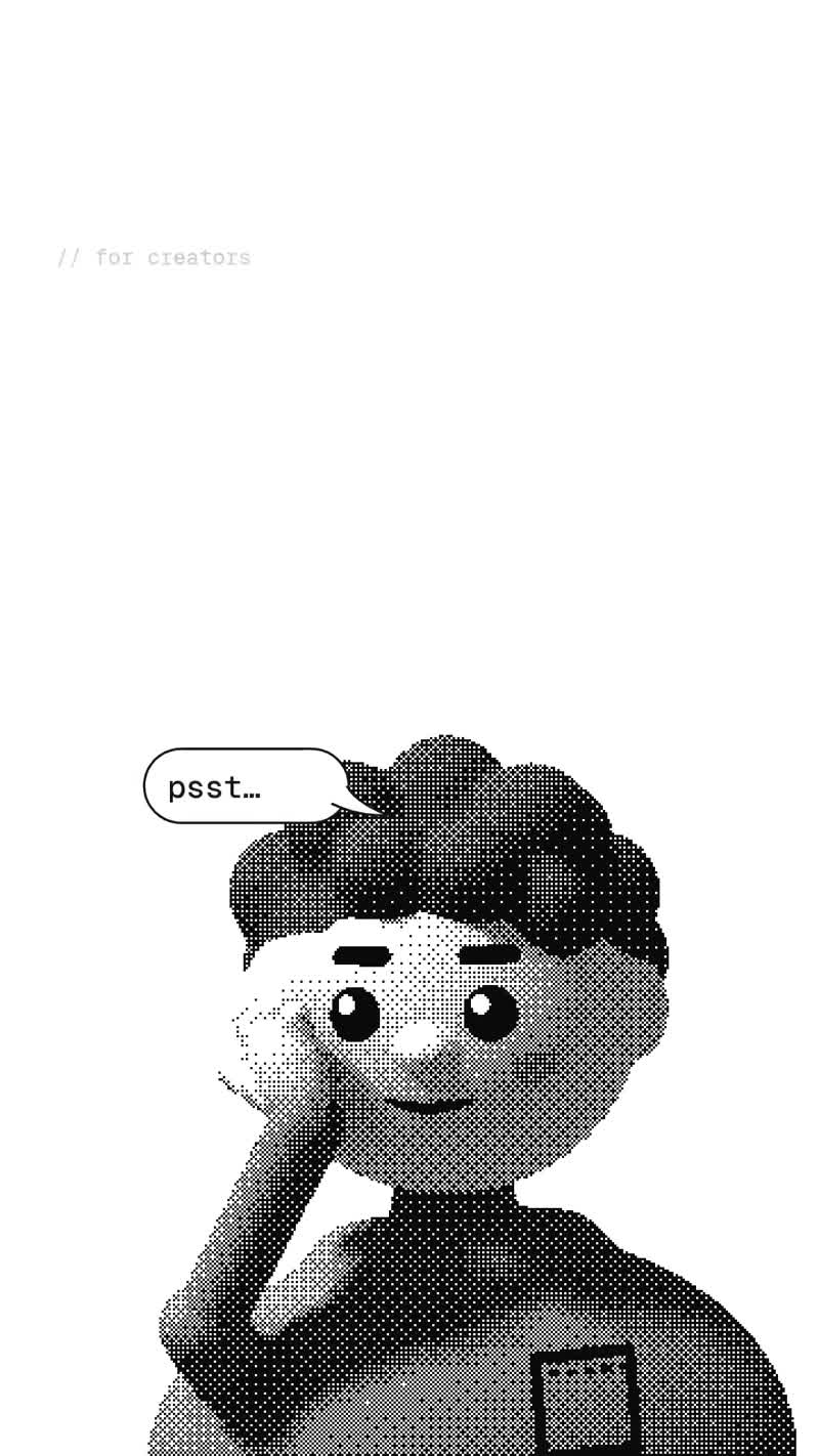 A creator payouts app with a clay mascot