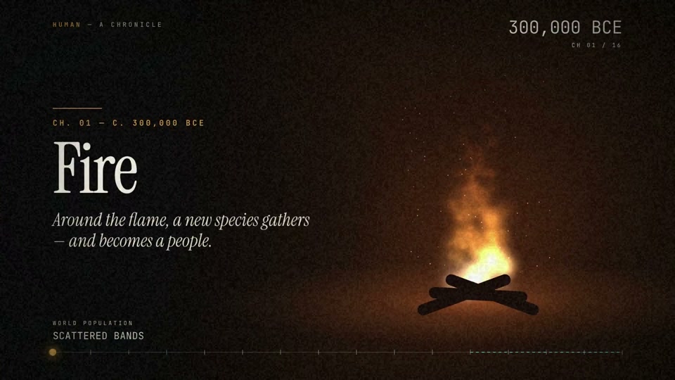 From fire to the future: a human progress motion film